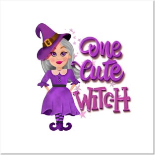 One cute witch halloween Posters and Art